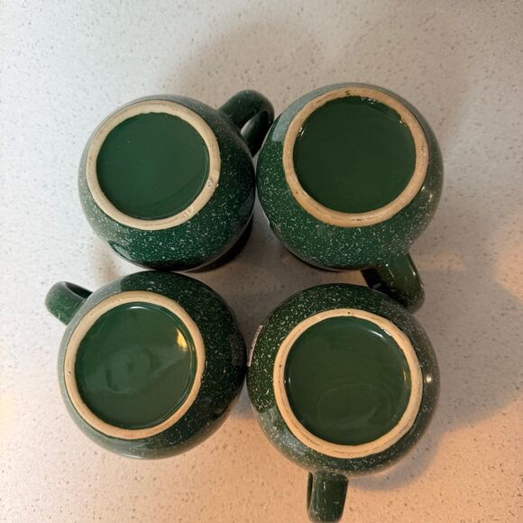 Set of 4 Green Speckled Stoneware Mugs | Irish St Patrick’s Day Christmas - Picture 4 of 5